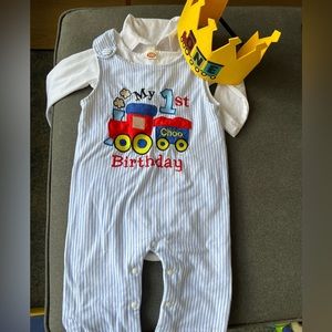 Train Themed First Birthday Outfit